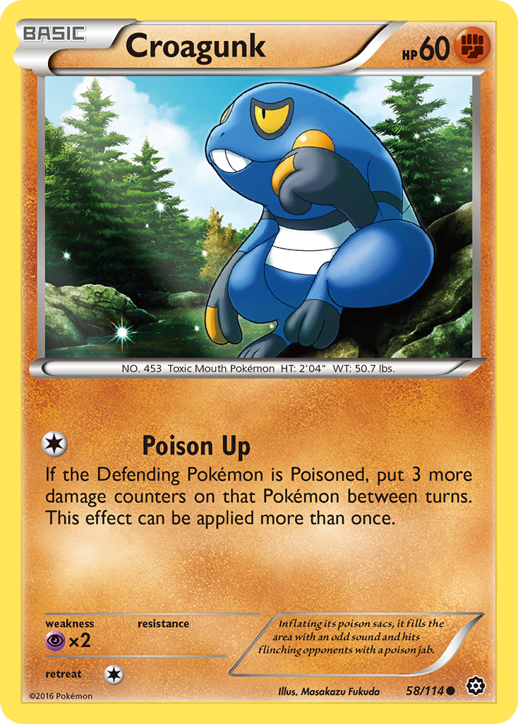 Croagunk 58/114 Common | Steam Siege | Pokemon Card