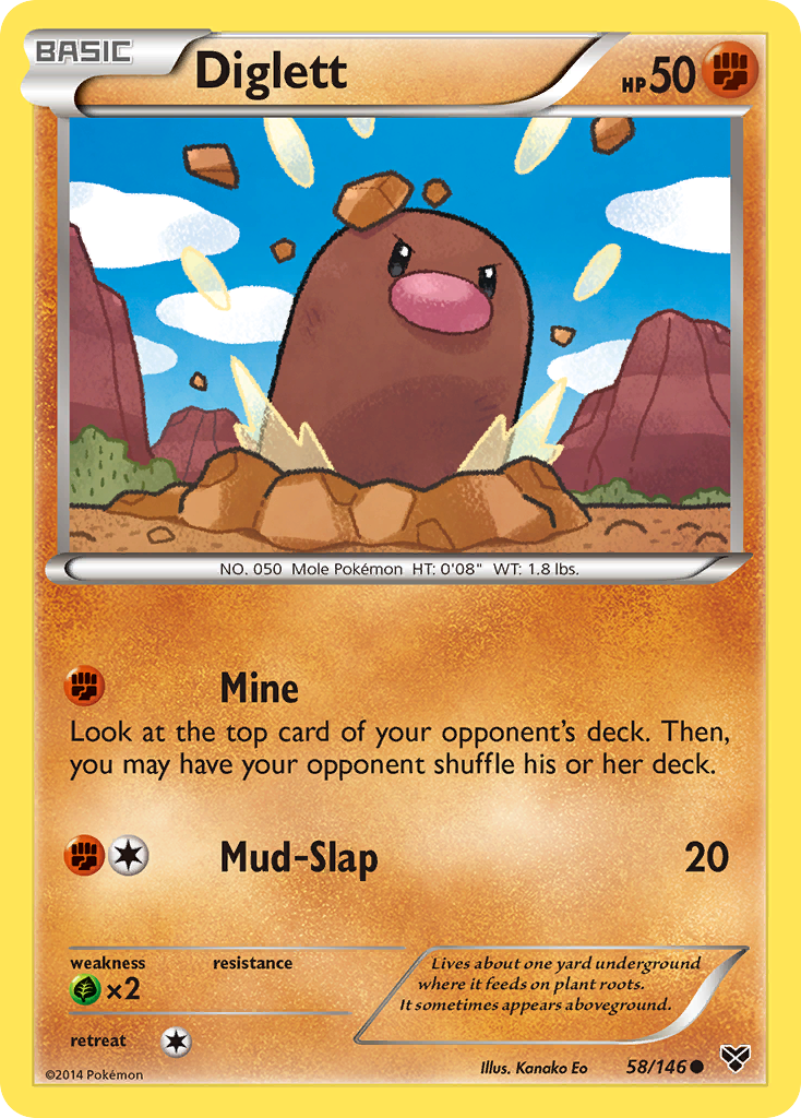 Diglett 58/146 Common | XY | Pokemon Card