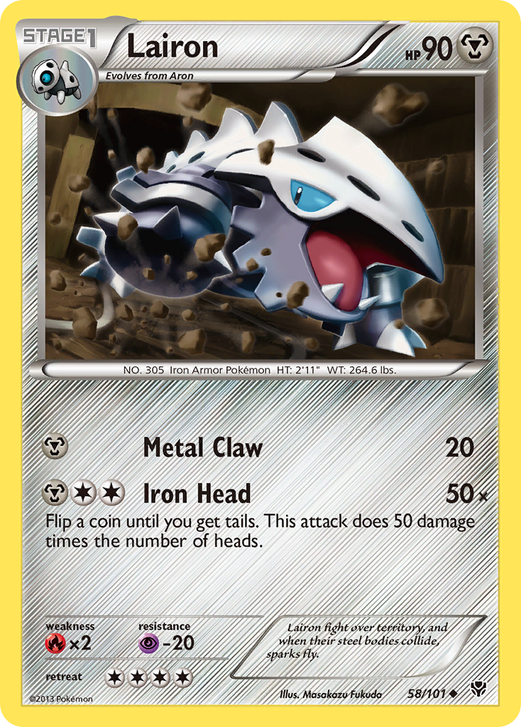 Lairon 58/101 Uncommon | Plasma Blast | Pokemon Card