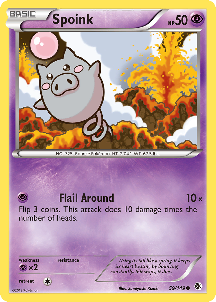 Spoink 59/149 Common | Boundaries Crossed | Pokemon Card