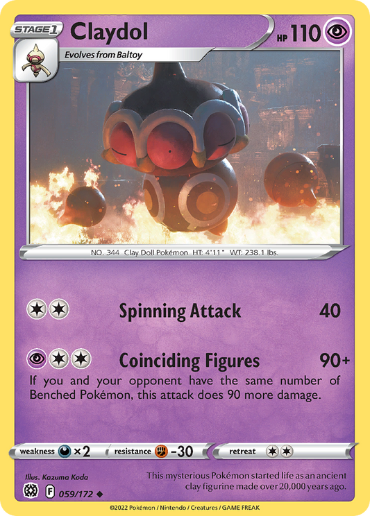 Claydol 59/172 Uncommon | Brilliant Stars | Pokémon Card