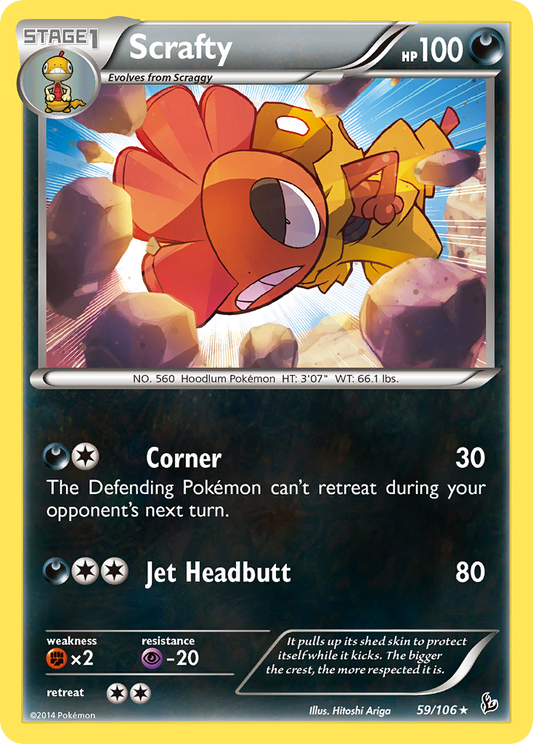 Scrafty 59/106 Rare | Flashfire | Pokemon Card