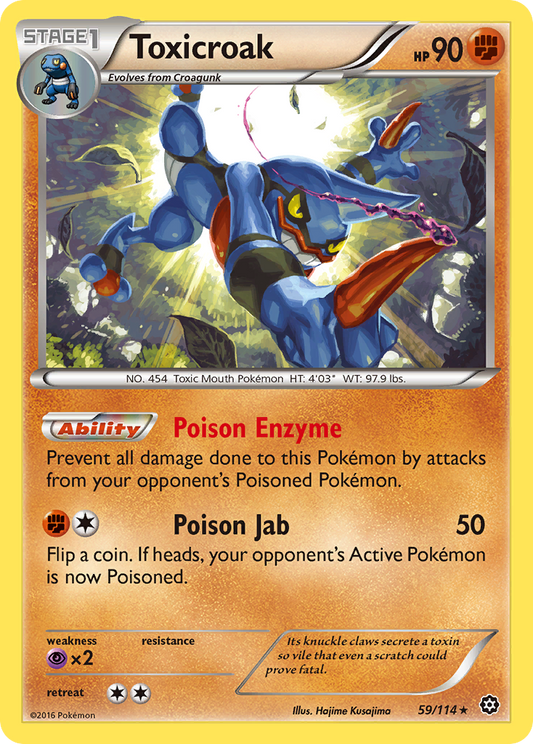 Toxicroak 59/114 Rare | Steam Siege | Pokemon Card