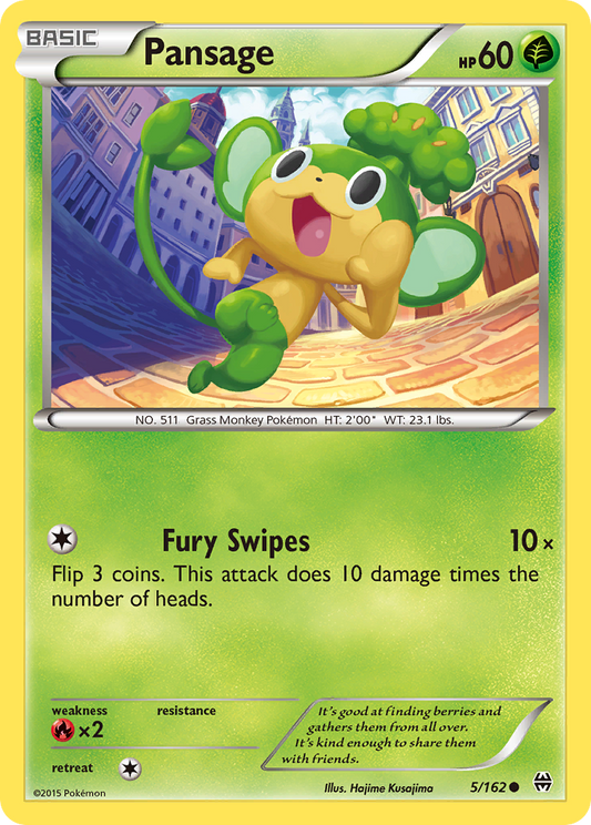 Pansage 5/162 Common | BREAKthrough | Pokemon Card