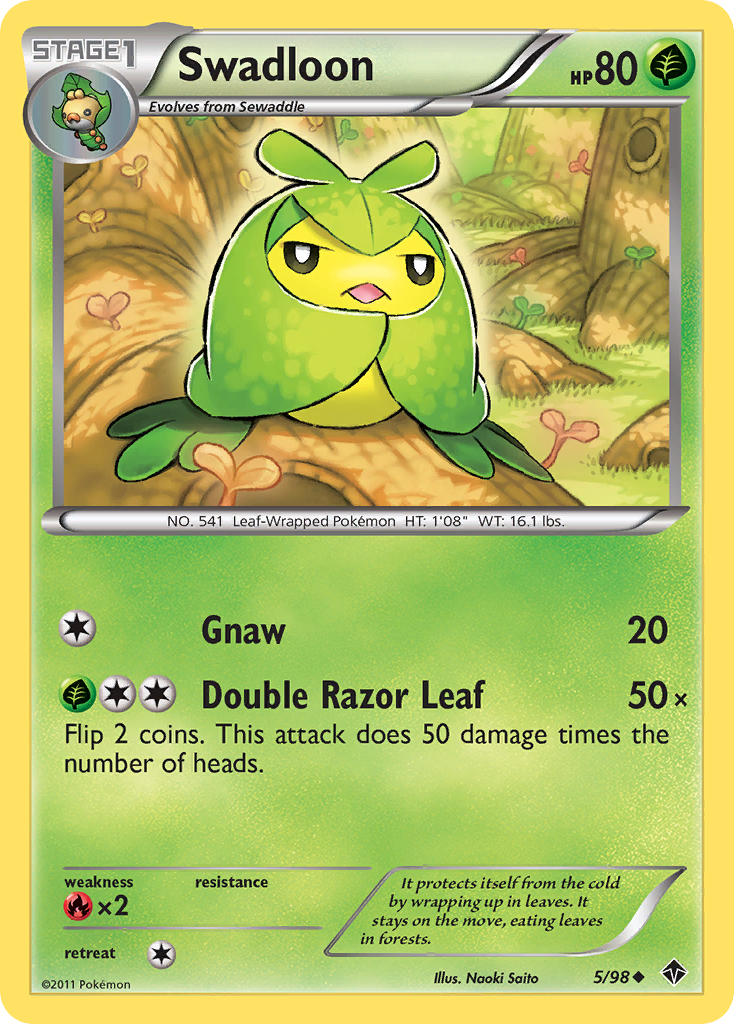 Swadloon 5/98 Uncommon | Emerging Powers | Pokemon Card