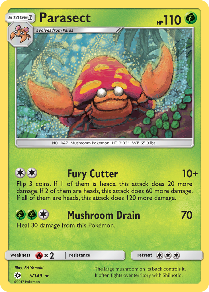 Parasect 5/149 Rare | Sun & Moon | Pokemon Card