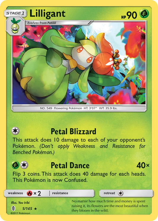 Lilligant 5/145 Rare | Guardians Rising | Pokemon Card