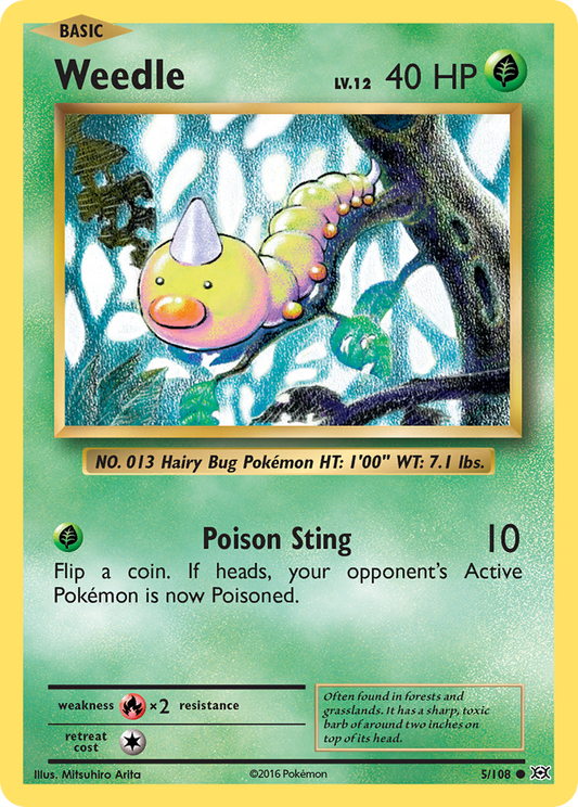 Weedle 5/108 Common | Evolutions | Pokemon Card