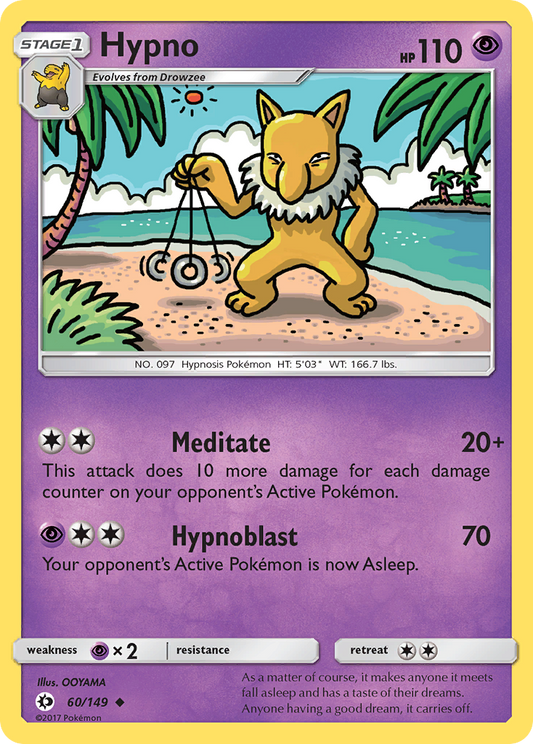 Hypno 60/149 Uncommon | Sun & Moon | Pokemon Card