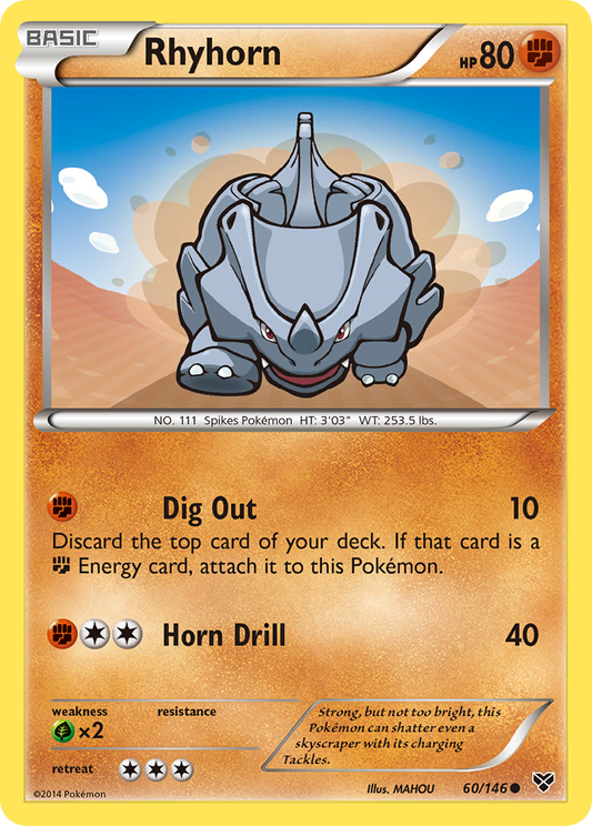 Rhyhorn 60/146 Common | XY | Pokemon Card