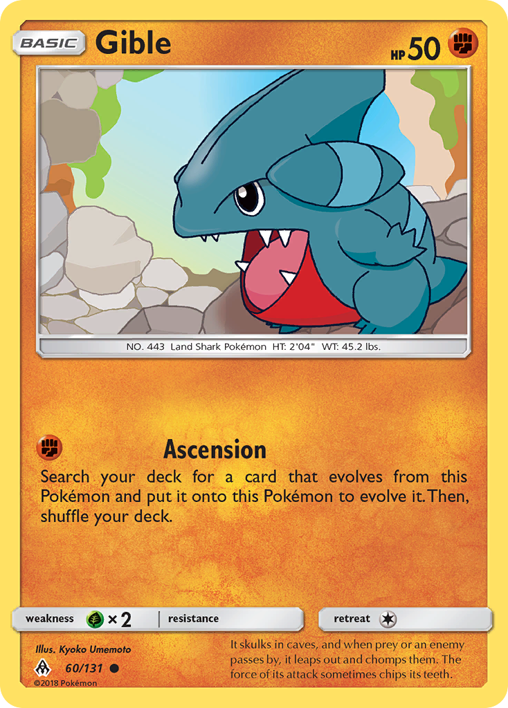 Gible 60/131 Common | Forbidden Light | Pokemon Card