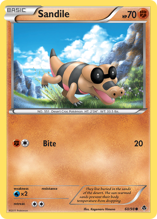 Sandile 60/98 Common | Emerging Powers | Pokemon Card