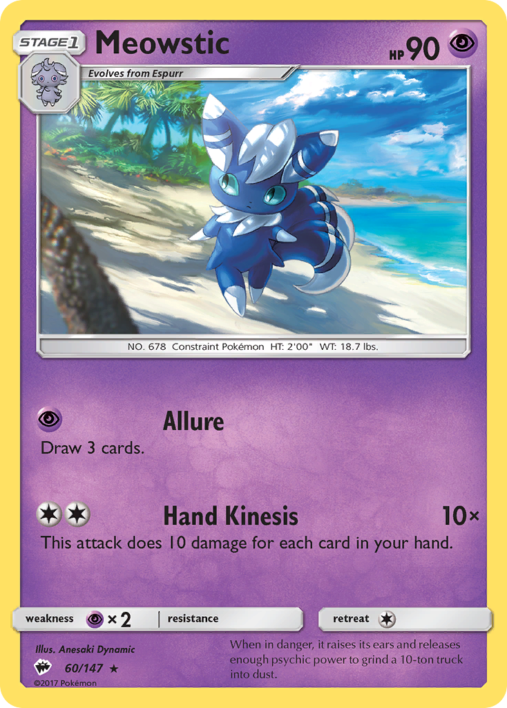 Meowstic 60/147 Rare | Burning Shadows | Pokemon Card