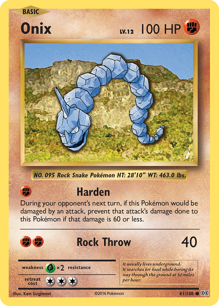 Onix 61/108 Common | Evolutions | Pokemon Card