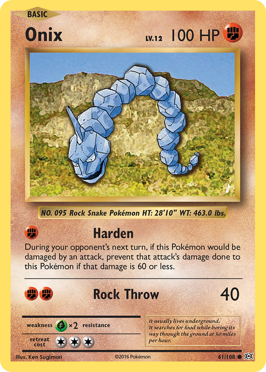 Onix 61/108 Common | Evolutions | Pokemon Card