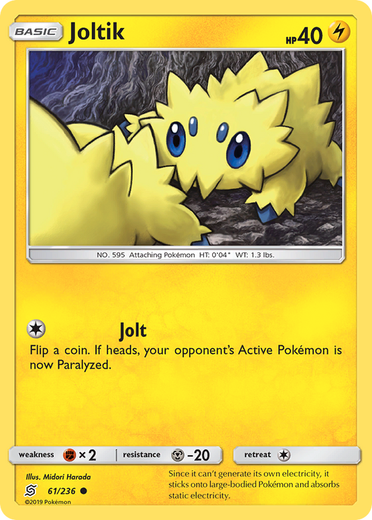 Joltik 61/236 Common | Unified Minds | Pokémon Card