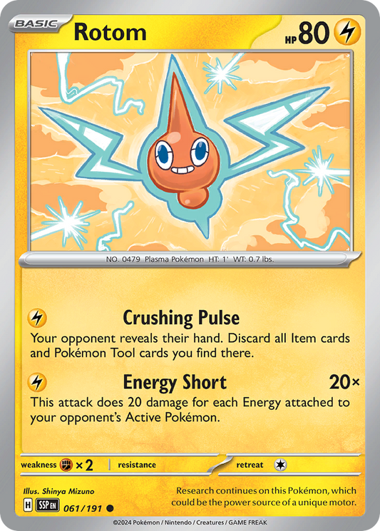 Rotom 61/191 Common | Surging Sparks | Pokemon Card