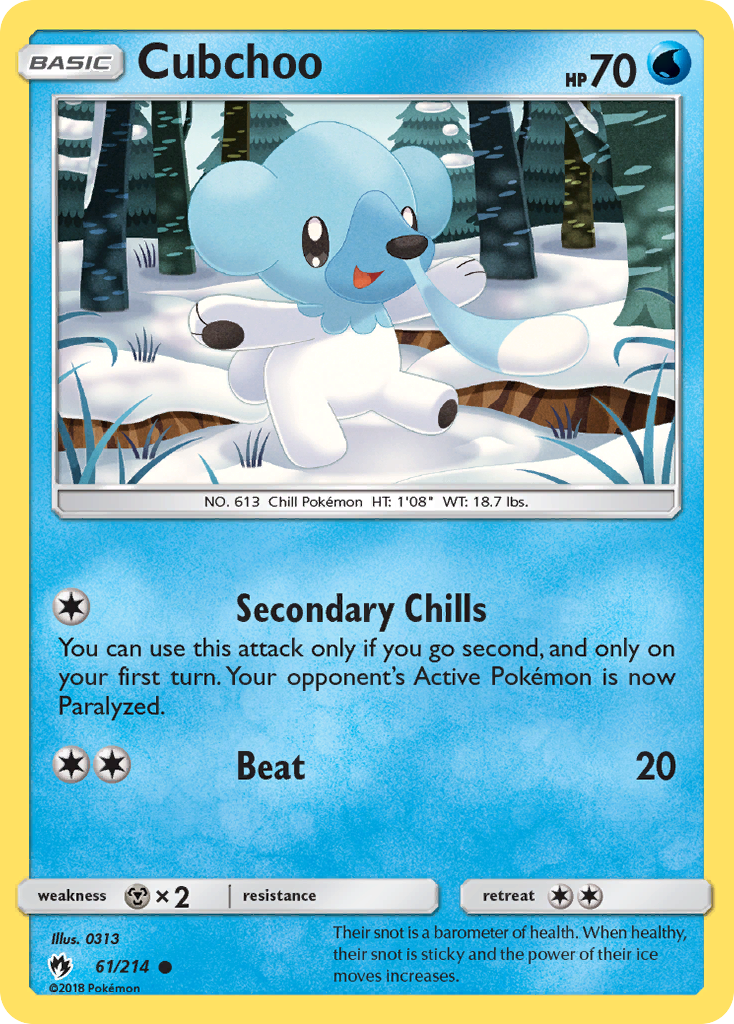 Cubchoo 61/214 Common | Lost Thunder | Pokémon Card