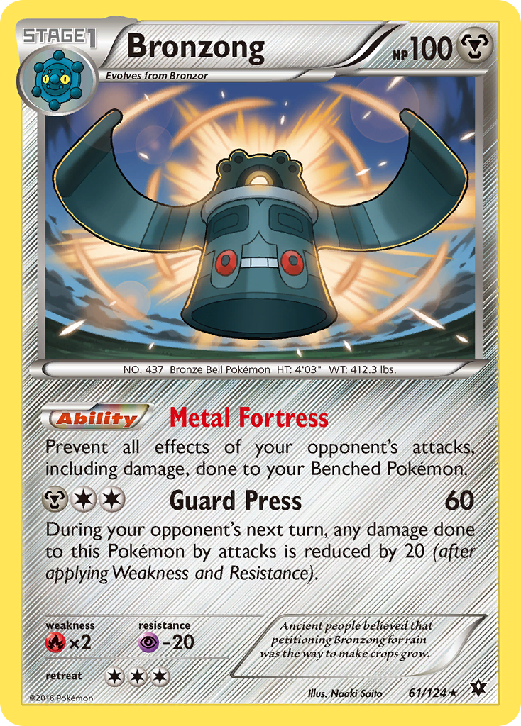 Bronzong 61/124 Rare | Fates Collide | Pokemon Card