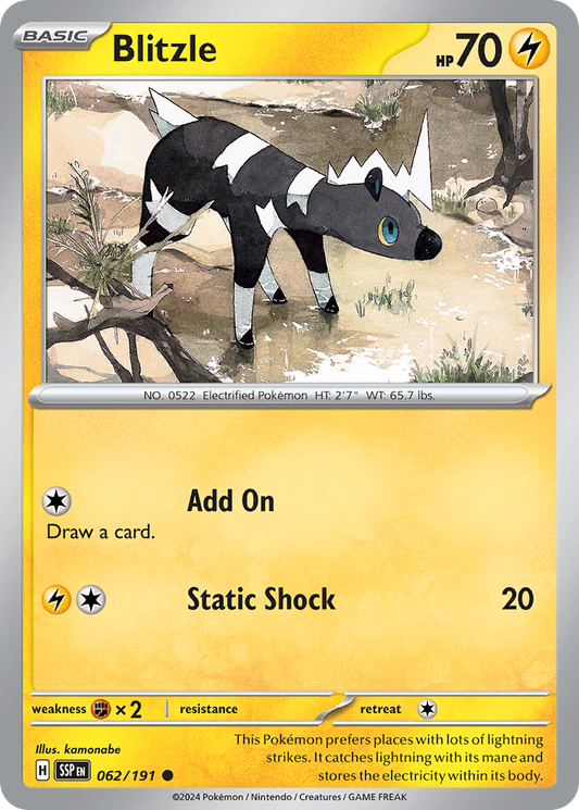 Blitzle 62/191 Common | Surging Sparks | Pokemon Card