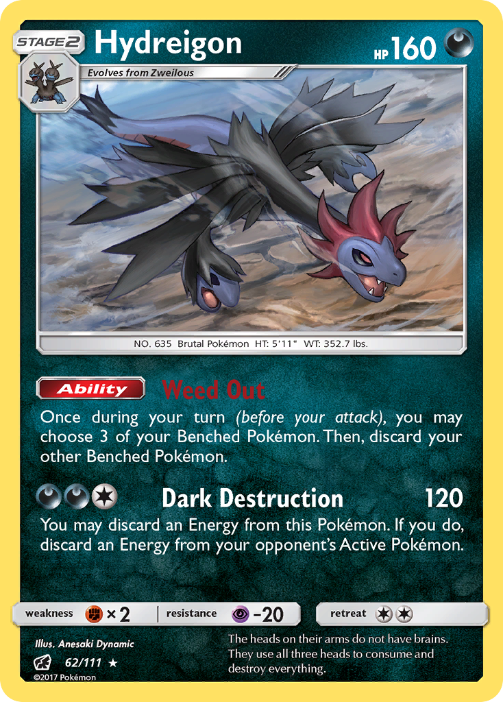 Hydreigon 62/111 Rare | Crimson Invasion | Pokémon Card