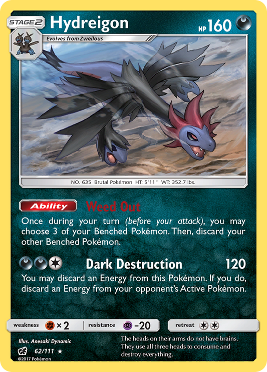 Hydreigon 62/111 Rare | Crimson Invasion | Pokémon Card