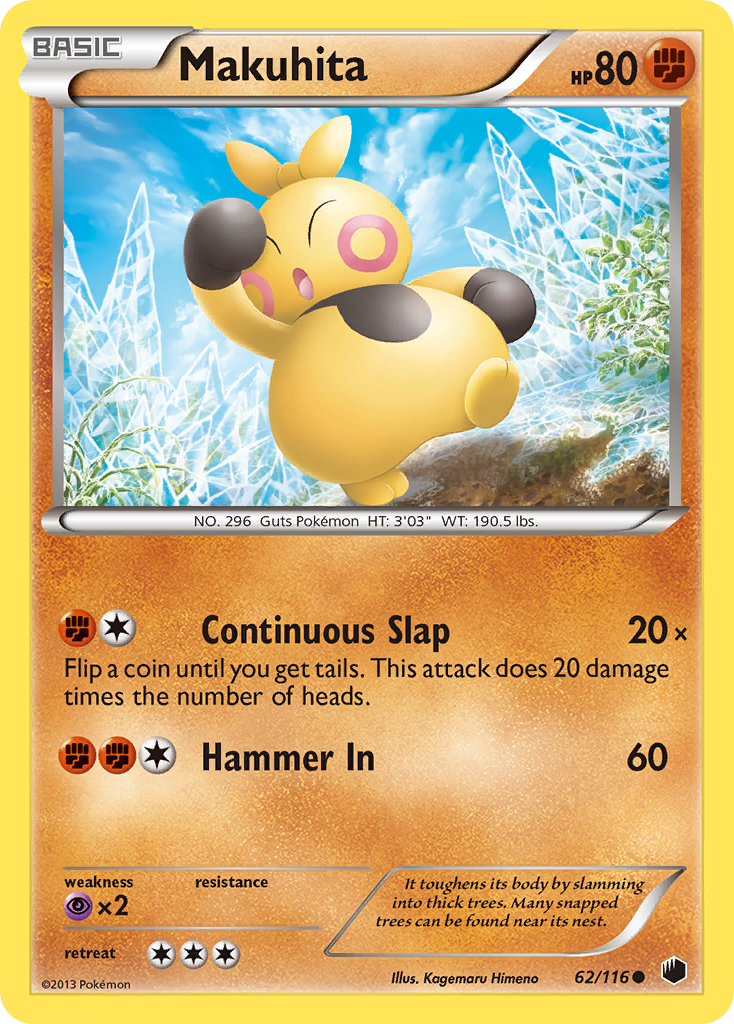 Makuhita 62/116 Common | Plasma Freeze | Pokemon Card