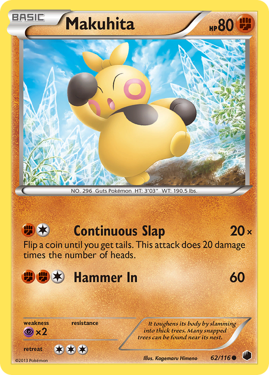 Makuhita 62/116 Common | Plasma Freeze | Pokemon Card