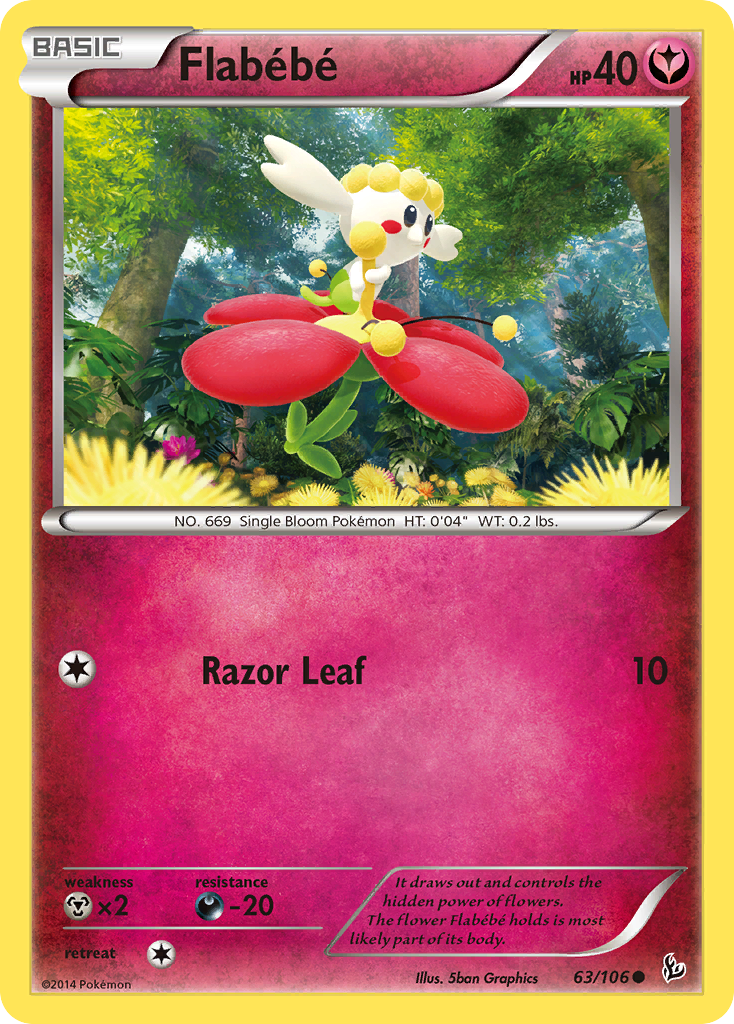 Flabébé 63/106 Common | Flashfire | Pokemon Card