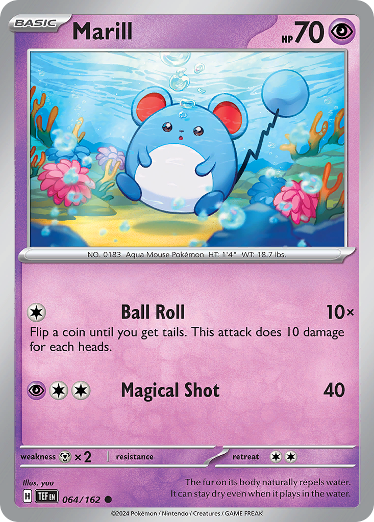 Marill 64/162 Common | Temporal Forces | Pokemon Card