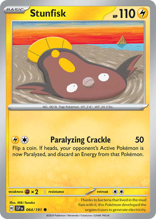 Stunfisk 64/191 Common | Surging Sparks | Pokemon Card