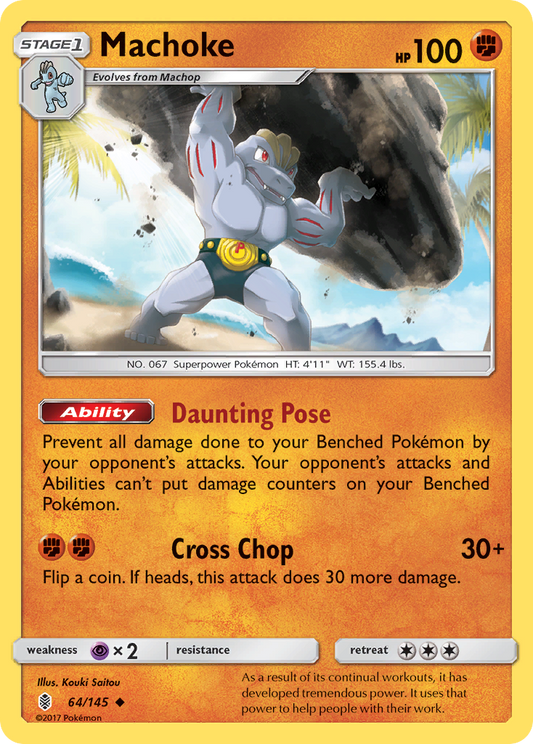 Machoke 64/145 Uncommon | Guardians Rising | Pokemon Card