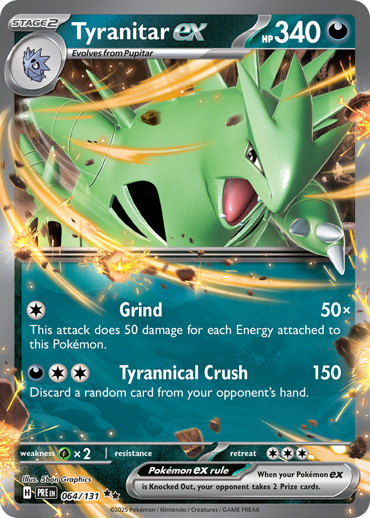 Tyranitar ex 64/131 Double Rare | Prismatic Evolutions | Pokemon Card