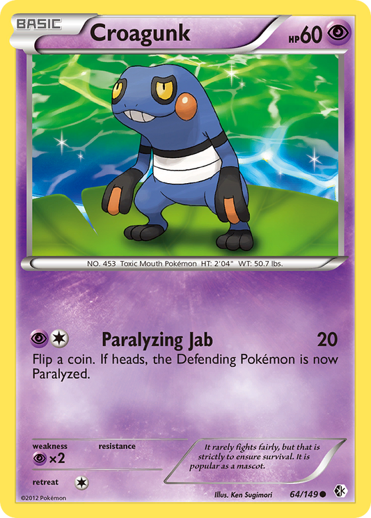 Croagunk 64/149 Common | Boundaries Crossed | Pokemon Card