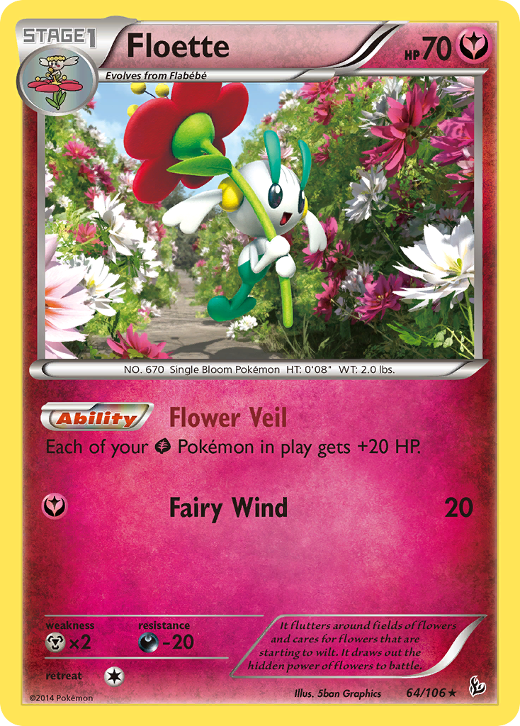 Floette 64/106 Rare | Flashfire | Pokemon Card