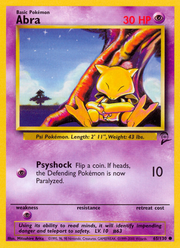 Abra 65/130 Common | Base Set 2 | Pokemon Card