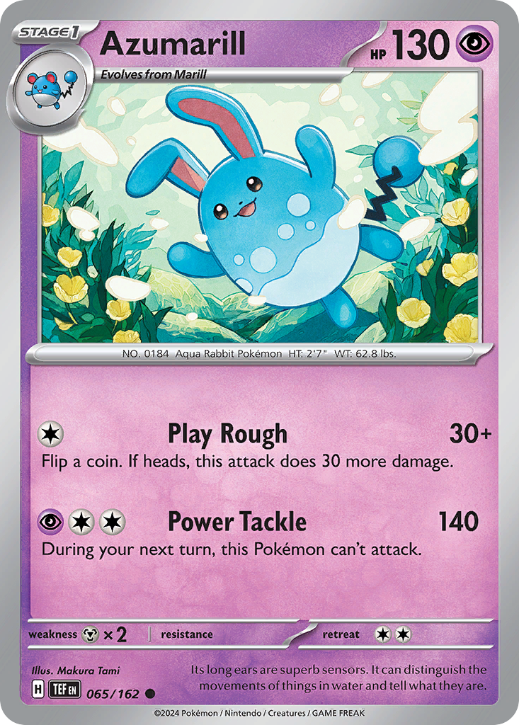 Azumarill 65/162 Common | Temporal Forces | Pokemon Card