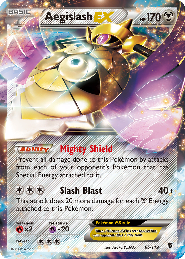 Aegislash-EX 65/119 Rare Holo EX | Phantom Forces | Pokemon Card