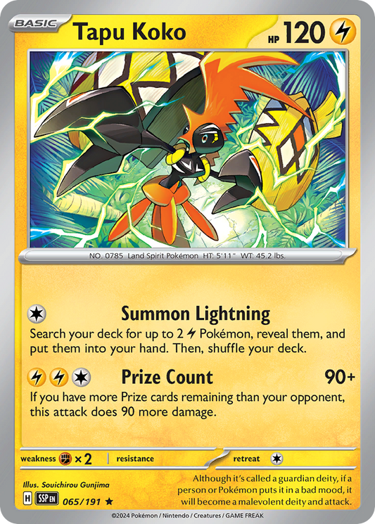 Tapu Koko 65/191 Rare Holo | Surging Sparks | Pokemon Card