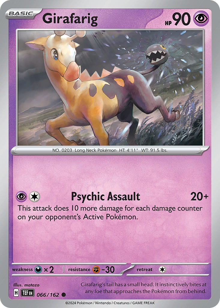 Girafarig 66/162 Common | Temporal Forces | Pokemon Card