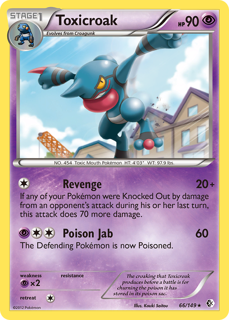 Toxicroak 66/149 Rare | Boundaries Crossed | Pokemon Card