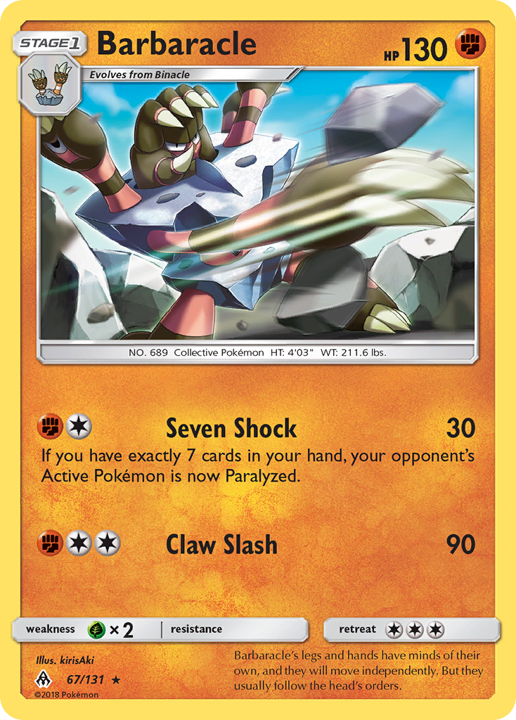 Barbaracle 67/131 Rare | Forbidden Light | Pokemon Card