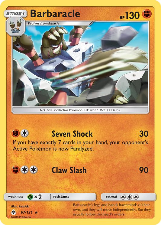 Barbaracle 67/131 Rare | Forbidden Light | Pokemon Card