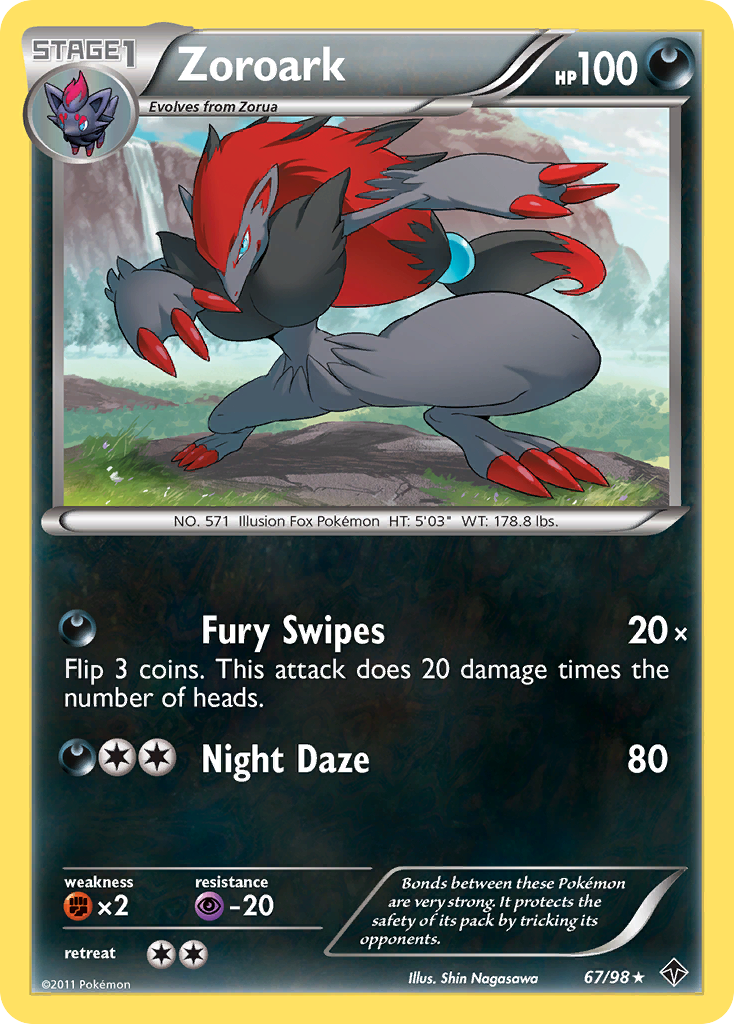 Zoroark 67/98 Rare Holo | Emerging Powers | Pokemon Card