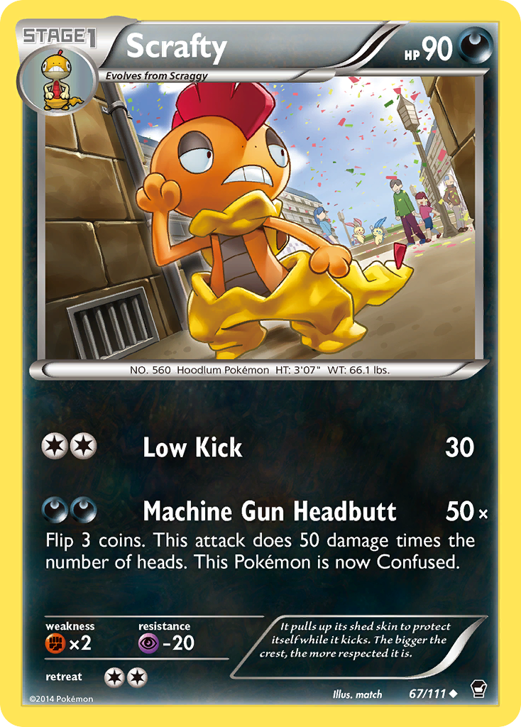 Scrafty 67/111 Uncommon | Furious Fists | Pokemon Card