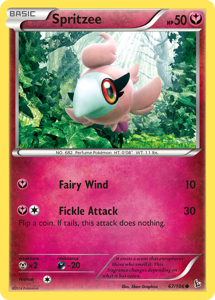 Spritzee 67/106 Common | Flashfire | Pokemon Card