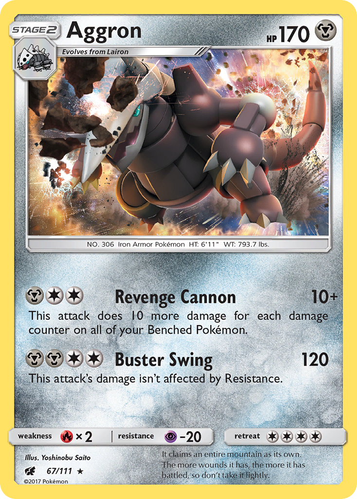 Aggron 67/111 Rare Holo | Crimson Invasion | Pokemon Card