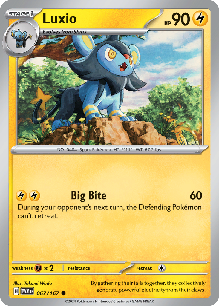 Luxio 67/167 Common | Twilight Masquerade | Pokemon Card