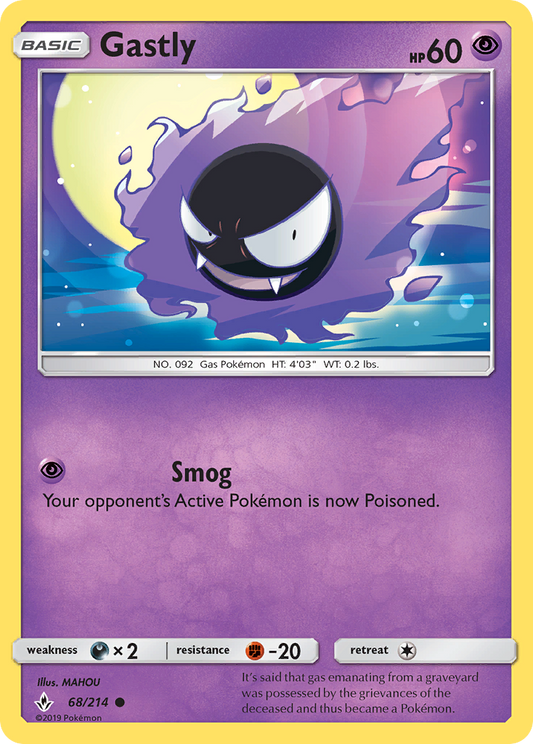 Gastly 68/214 Common | Unbroken Bonds | Pokemon Card