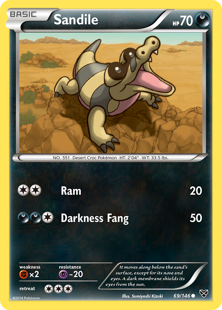 Sandile 69/146 Common | XY | Pokemon Card